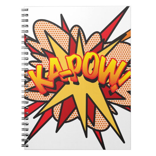 KA-POW Fun Retro Comic Pop Kunst, Dichtung und Mus Notizblock (Vorderseite)