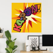 KA-POW Fun Retro Comic Pop Kunst, Dichtung und Mus Poster (Heimbüro)
