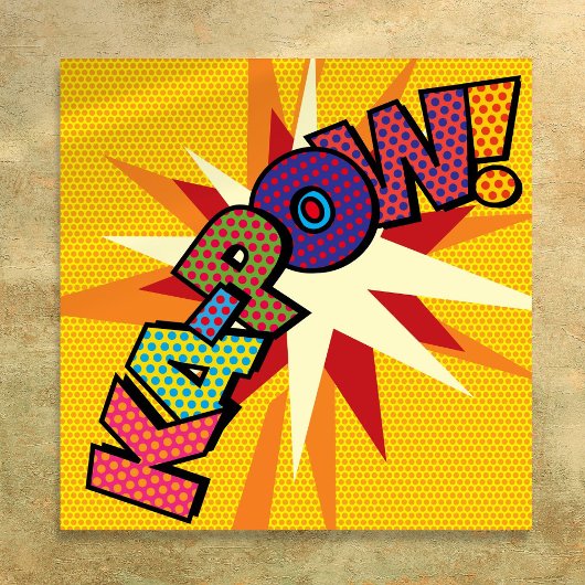 KA-POW Fun Retro Comic Pop Kunst, Dichtung und Mus Poster