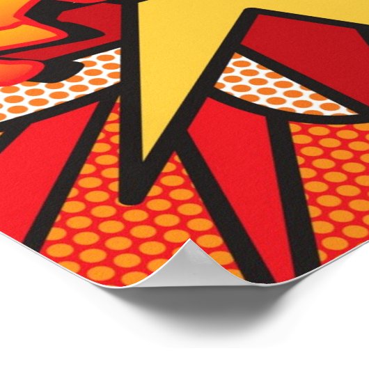 KA-POW Fun Retro Comic Pop Kunst, Dichtung und Mus Poster (Ecke)