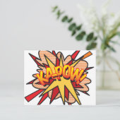 KA-POW Fun Retro Comic Pop Kunst, Dichtung und Mus Postkarte (Stehend Vorderseite)
