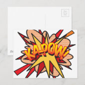 KA-POW Fun Retro Comic Pop Kunst, Dichtung und Mus Postkarte (Vorne/Hinten)