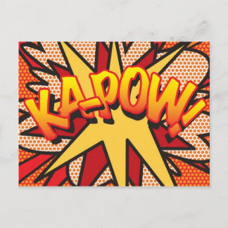 KA-POW Fun Retro Comic Pop Kunst, Dichtung und Mus Postkarte