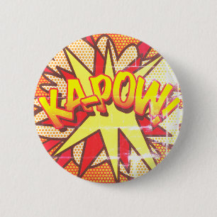 KA-POW Lustige Retro-Comic-Book-Pop-Art Button