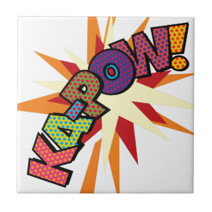 KA-POW Lustige Retro-Comic-Book-Pop-Art Fliese