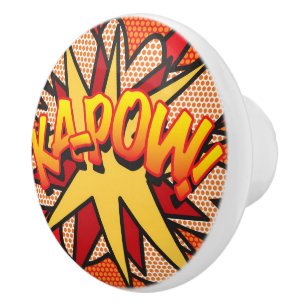 KA-POW Lustige Retro-Comic-Book-Pop-Art Keramikknauf