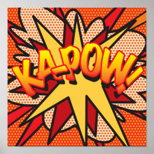 KA-POW Lustige Retro-Comic-Book-Pop-Art Poster