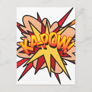KA-POW Lustige Retro-Comic-Book-Pop-Art Postkarte