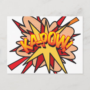KA-POW Lustige Retro-Comic-Book-Pop-Art Postkarte