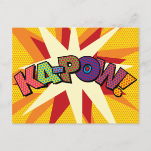 KA-POW Lustige Retro-Comic-Book-Pop-Art Postkarte