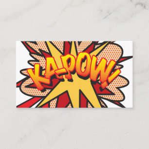 KA-POW Lustige Retro-Comic-Book Visitenkarte