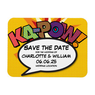 KA-POW Save the Date Spaß Moderne Farben Magnet