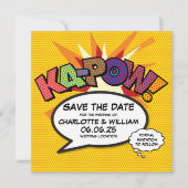 KA-POW Save the Date Spaß Retro Comic Pop Kunst (Vorderseite)
