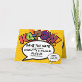 KA-POW Save the Date Spaß Retro Comic Pop Kunst Ankündigung (Vorderseite)