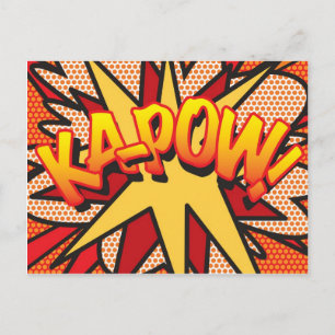 KA-POW Spaß Retro-Comic-Book-Pop-Art Postkarte