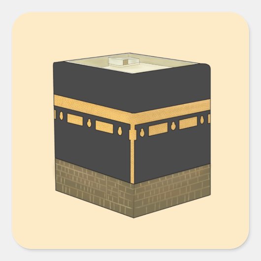 Kaaba - ا ل ك ع ة - die Kaabah Hand Drawn Quadratischer Aufkleber (Vorderseite)
