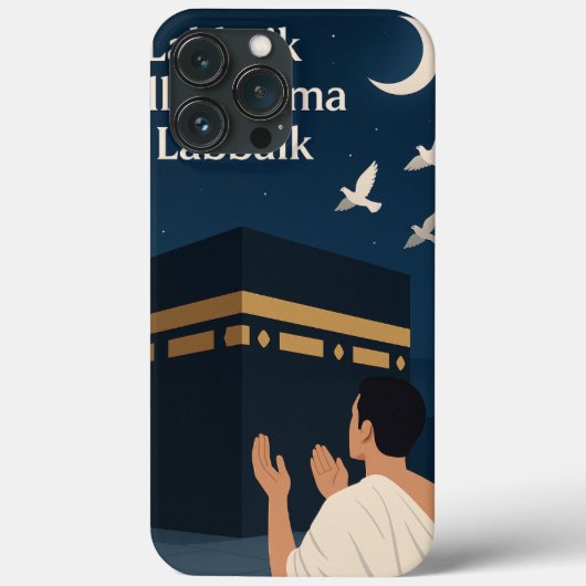 "Kaaba Night Mobile Case - Pilgris im Gebet unter (Rückseite)