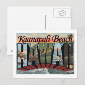 Kaanapali Beach, Hawaii - Große Briefmarkenszenen Postkarte (Vorne/Hinten)