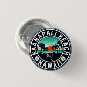 Ka'anapali Beach Hawaii Retro Sunset Souvenirs 60e Button (Vorne & Hinten)