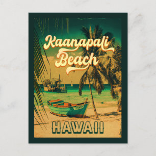 Ka'anapali Beach Hawaii Vintage Palmbaum Souvenir Postkarte