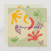 kaart bedankt met abstracte bloem dankeskarte (Vorne/Hinten)