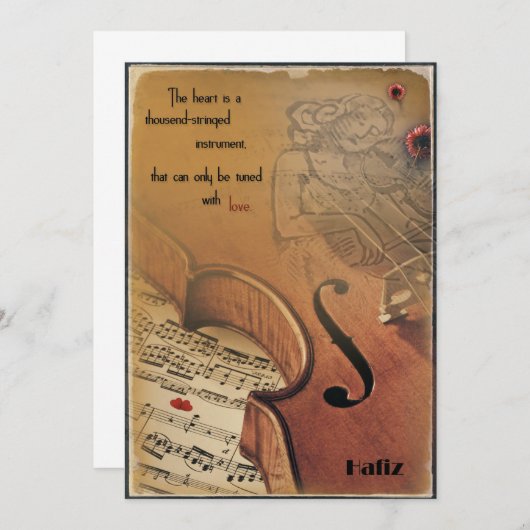 Kaart enkel Hafiz - thousend-stringed instrument (Vorne/Hinten)