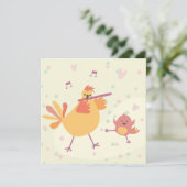 kaart felicitatie kip met dwarsfluit karte (Stehend Vorderseite)