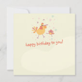 kaart felicitatie kip met dwarsfluit karte (Rückseite)