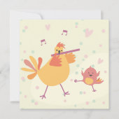 kaart felicitatie kip met dwarsfluit karte (Vorderseite)