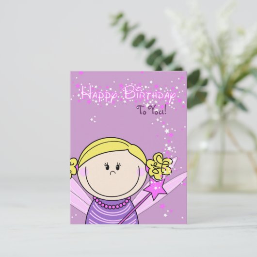 kaart - fröhlicher Geburtstag - engeltje Postkarte (Stehend Vorderseite)