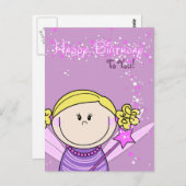 kaart - fröhlicher Geburtstag - engeltje Postkarte (Vorne/Hinten)