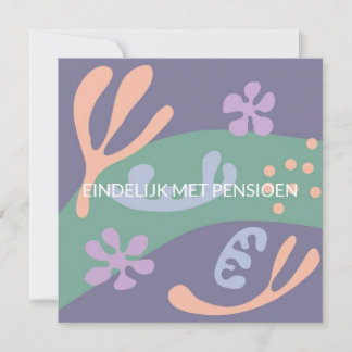 kaart pensioen met abstracte bloem karte