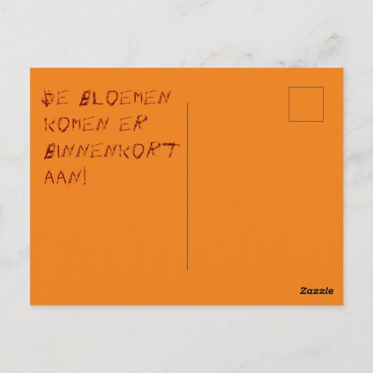 Kaart traf taalgrapje die bos bloemen aankondigt postkarte (Rückseite)