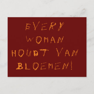 Kaart traf taalgrapje die bos bloemen aankondigt postkarte