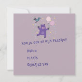 kaart uitnodiging beertje met ballon (Rückseite)