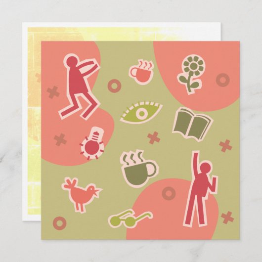  kaart uitnodiging koffie (Vorne/Hinten)