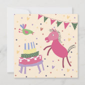 kaart verjaardag paardje met taart karte (Vorderseite)