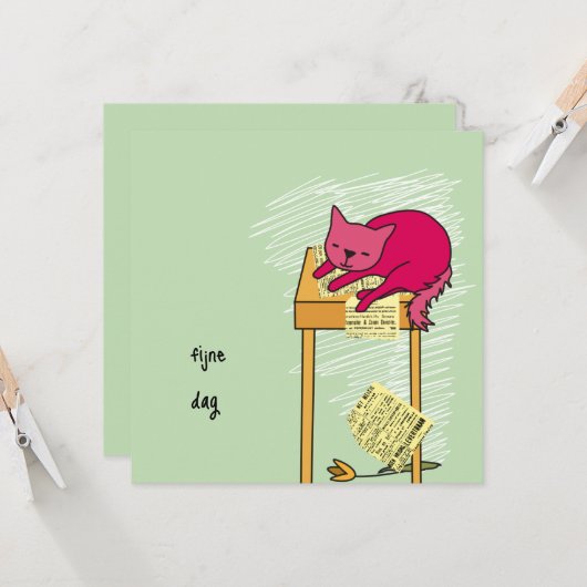 kaart verjaardag poes karte (Vorderseite/Rückseite Beispiel)