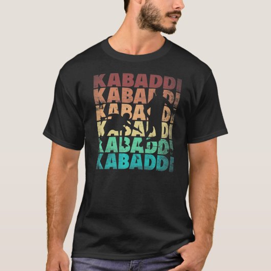Kabaddi Indian Sports Silhouetten T-Shirt (Vorderseite)