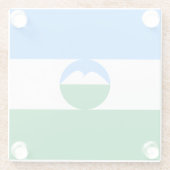 Kabardino Balkaria Fahne Glasuntersetzer (Rückseite)