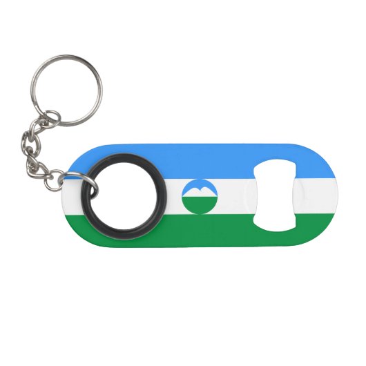 Kabardino Balkaria Fahne Mini Flaschenöffner (Vorderseite (Horizontal))