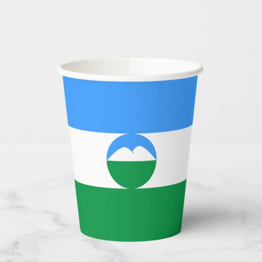 Kabardino Balkaria Fahne Pappbecher (Links)