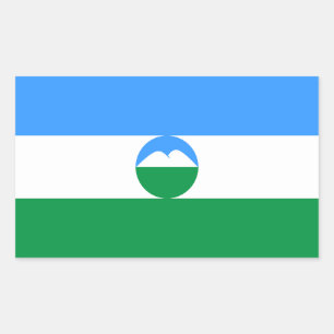 Kabardino Balkaria Fahne Rechteckiger Aufkleber