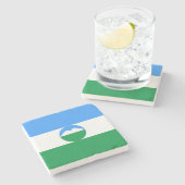 Kabardino Balkaria Fahne Steinuntersetzer (Seitenansicht)