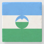 Kabardino Balkaria Fahne Steinuntersetzer (Vorderseite)