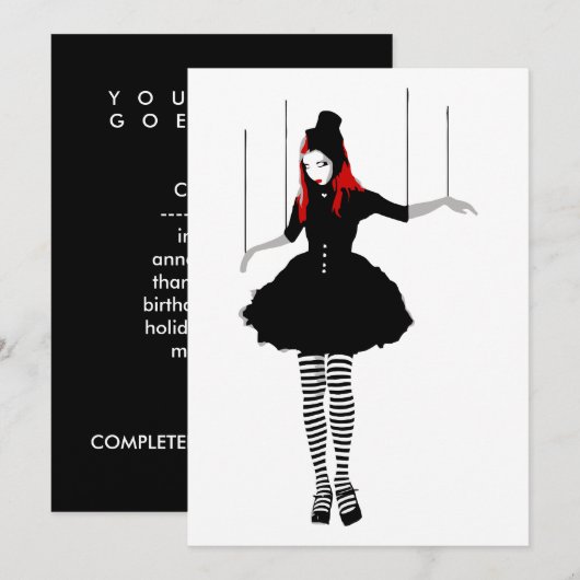 Kabarett Einladung (Vorne/Hinten)