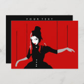 Kabarettmarionette Einladung (Vorne/Hinten)