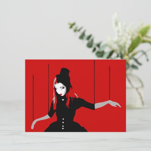 Kabarettmarionette Einladung (Stehend Vorderseite)