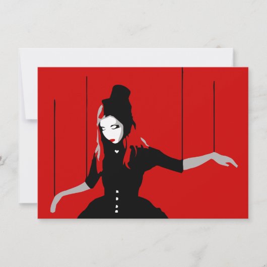 Kabarettmarionette Einladung (Vorderseite)