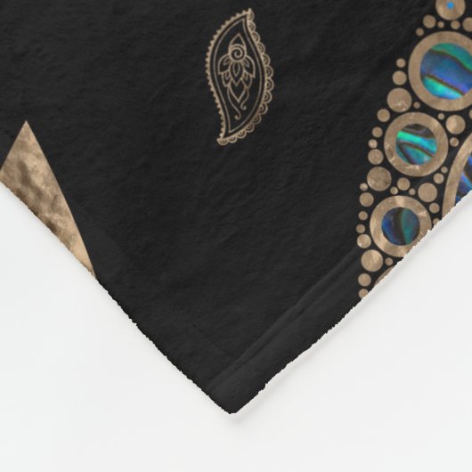 Kabbalah Der Baum des Lebens Abalone und Gold Fleecedecke (Ecke)